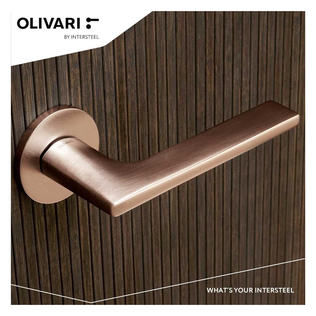 Olivari deurkruk Lotus koper mat titaan PVD detail 2