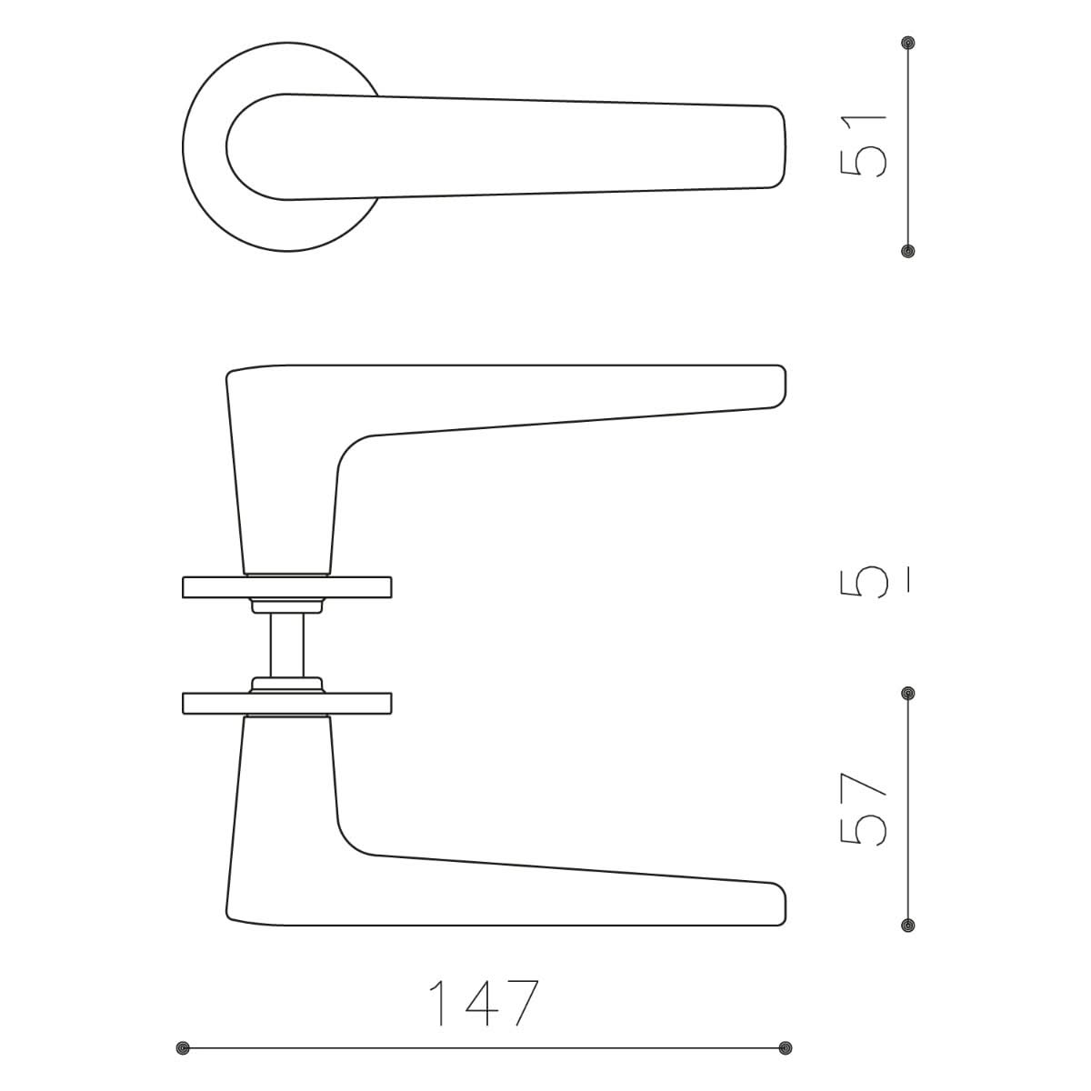 Olivari Lugano deurkruk RVS mat titaan PVD detail