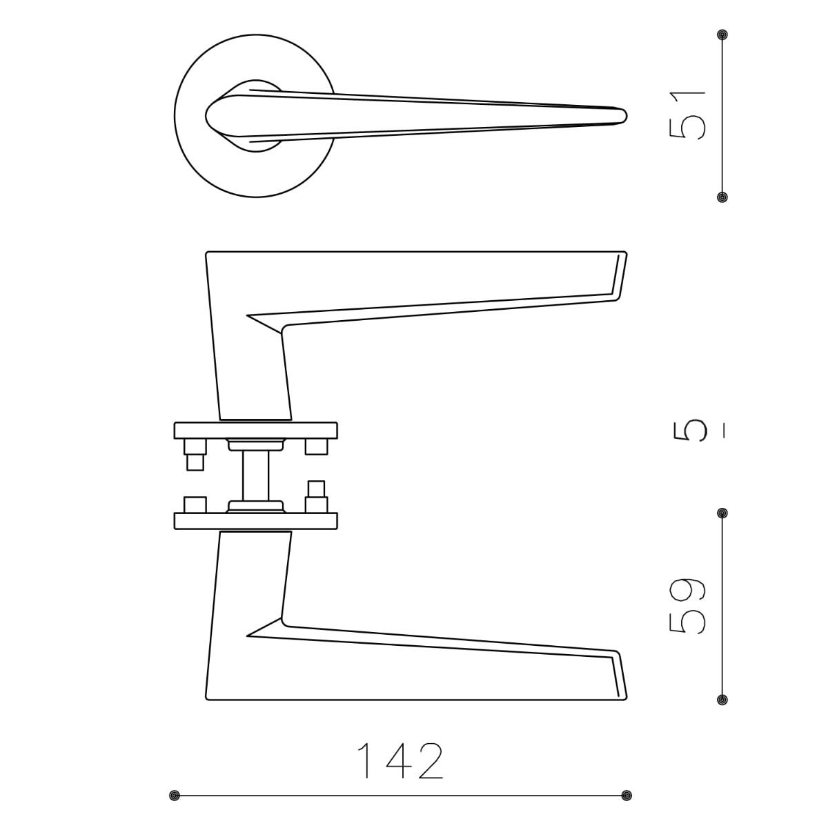 Olivari deurkruk Nina RVS mat titaan PVD - detail 3