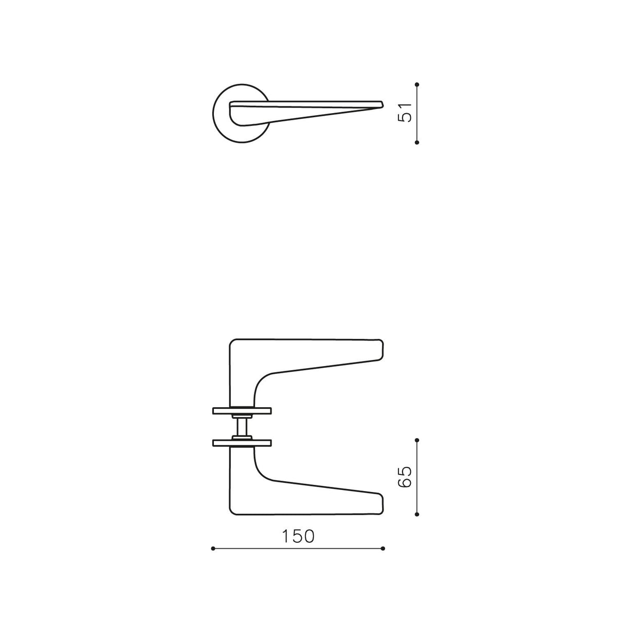 Olivari deurkruk Twist antraciet mat titaan PVD detail