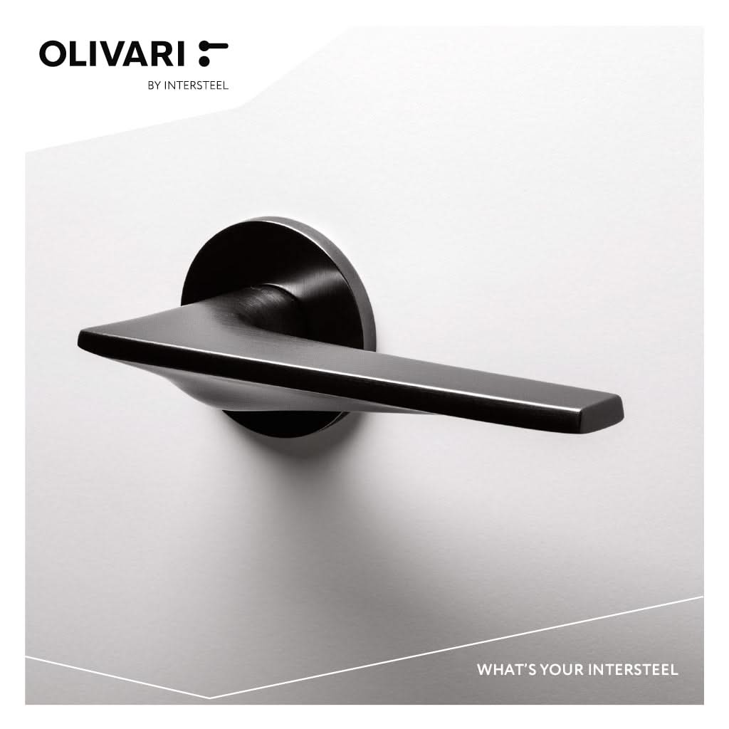 Olivari deurkruk Twist antraciet mat titaan PVD detail 2