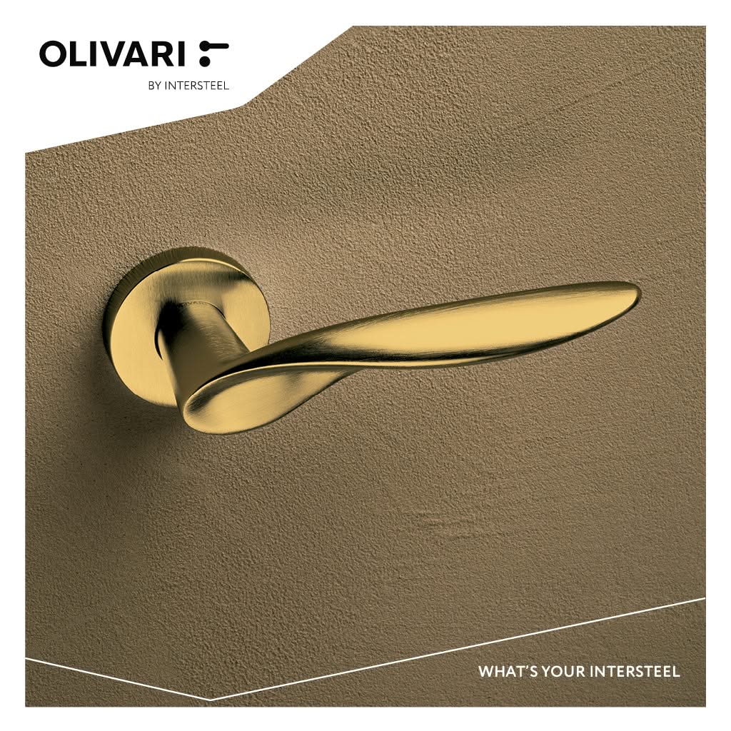 Olivari deurkruk Wind messing mat titaan PVD detail