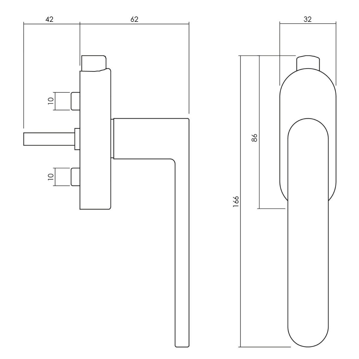 Olivari raamkruk Radial RVS mat titaan PVD detail