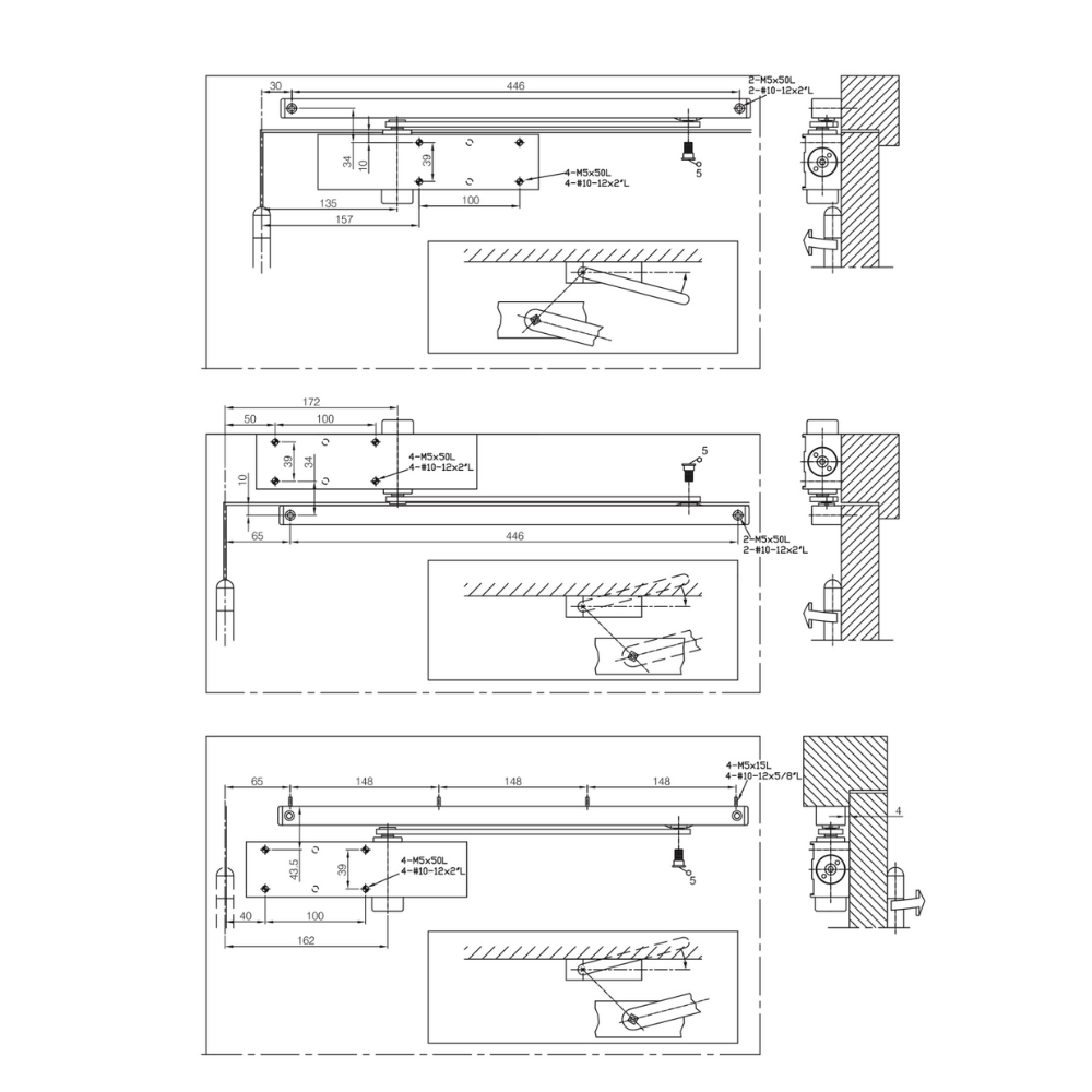 HDD Pro deurdranger Dorint IT920 aluminium – gemonteerd op deur