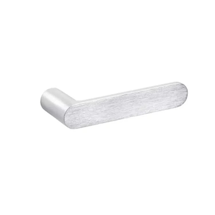 NUDA deurkruk Pure satijn chroom op minimalistisch rozet – vooraanzicht