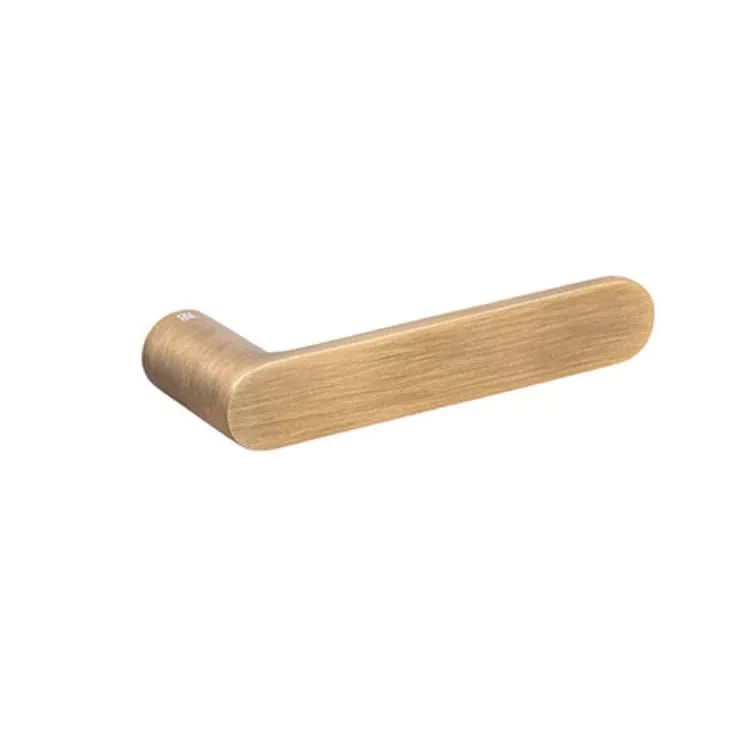NUDA deurkruk Pure brushed goud op minimalistisch rozet – vooraanzicht