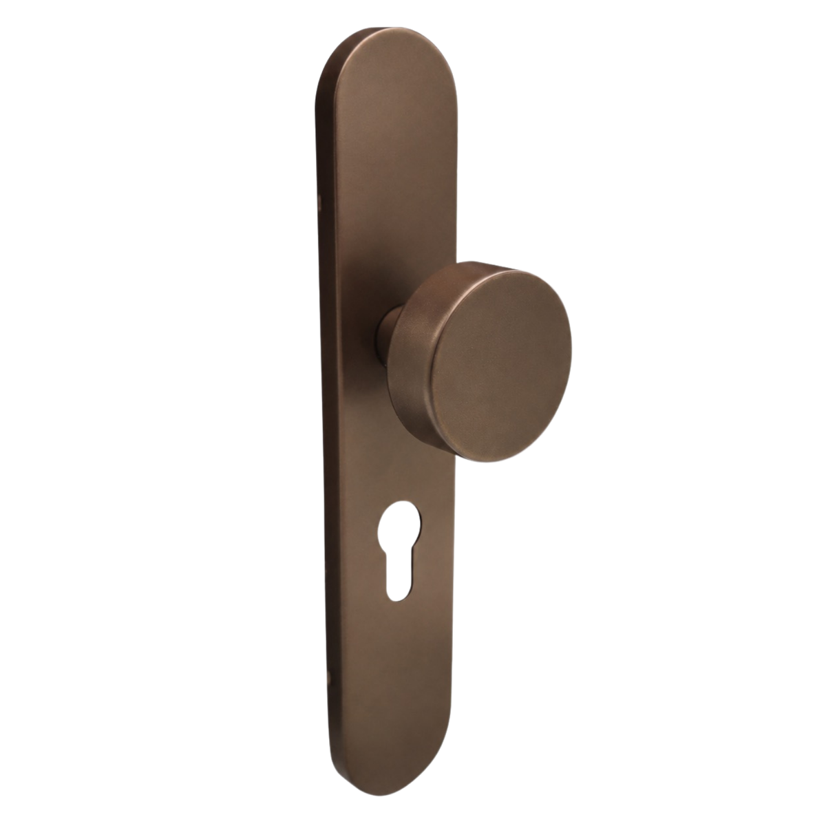 Griff Meister deurknop Brons op ovaal schild PC55