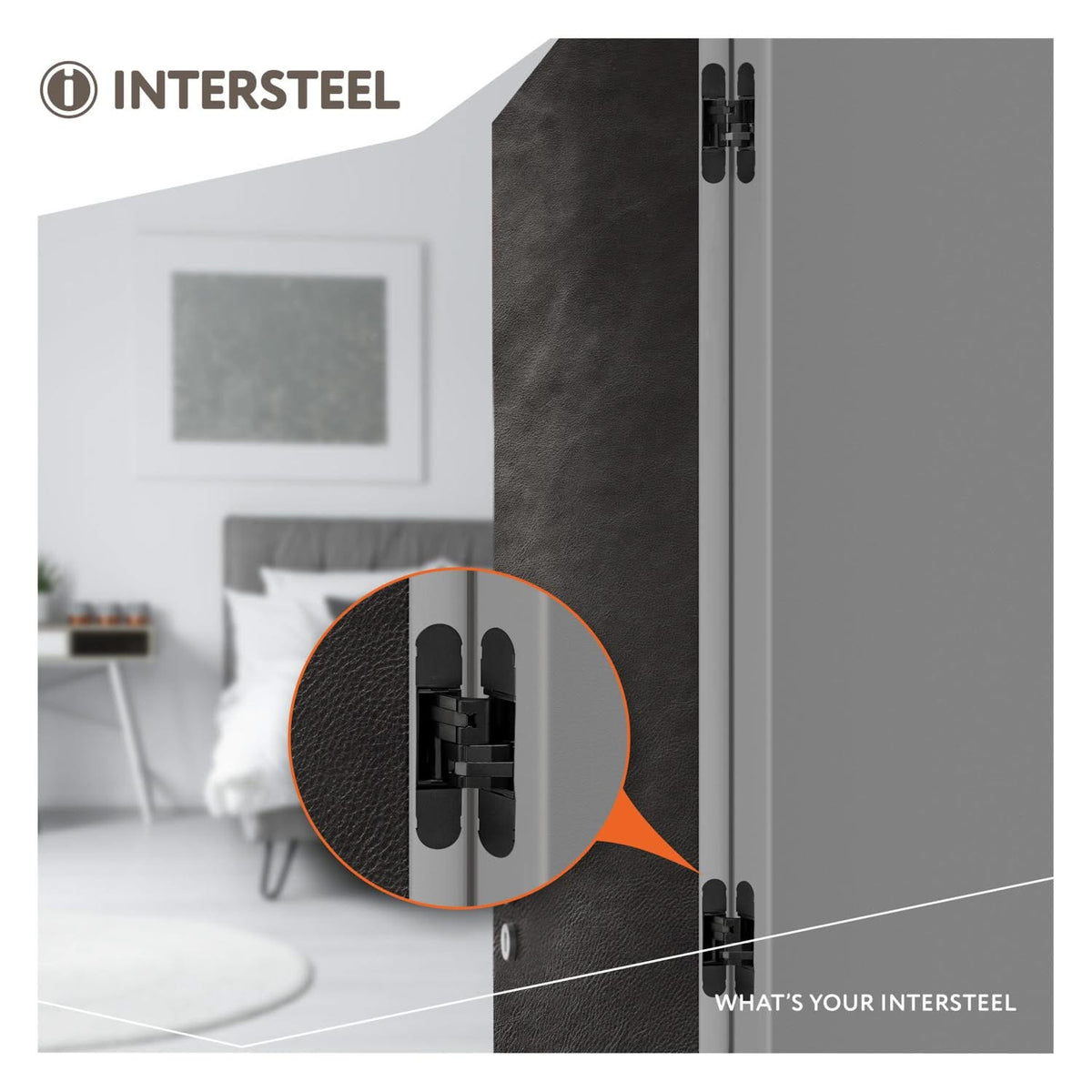 Intersteel onzichtbaar verdekt scharnier 130x30 mm mat zwart detail