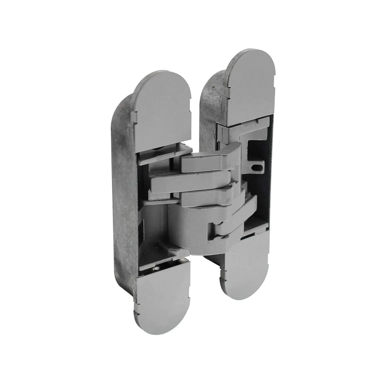 Intersteel onzichtbaar verdekt scharnier 130x30 mm zilvergrijs – vooraanzicht
