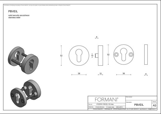 Formani PBVEIL veiligheidscilinderrozet SKG*** wit – detail