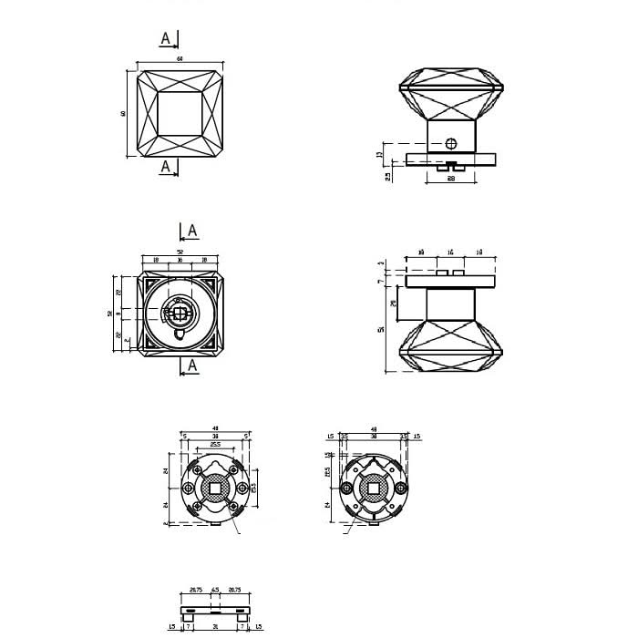 Aprile Quince meubelknop chroom-zwart draaibaar – detail