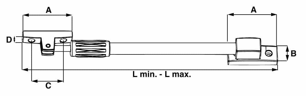 Dulimex DX telescopische raamuitzetter RUZT zwart-zwart detail