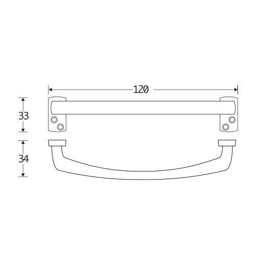 Artitec Mi Satori raamgreep Elegant messing ongelakt getrommeld detail