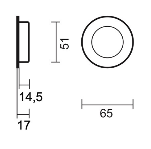 HDD Pro schuifdeurkom klein rond zwart detail