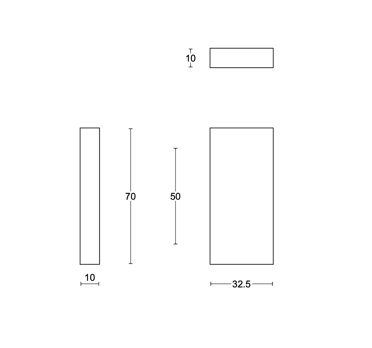 FORMANI LSQB32 blind rozet rechthoekig PVD Champagne – detail