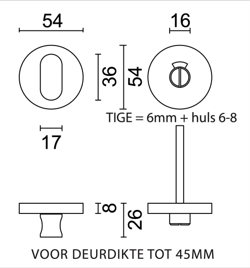HDD Pro WC garnituur rond Shape mat brons detail
