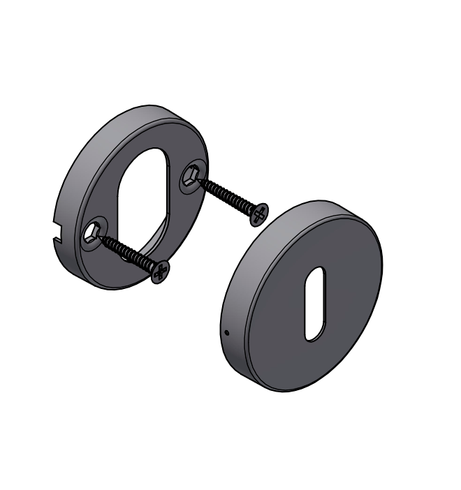 Formani BASICS LBN50 sleutelplaatje rond PVD Champagne achterzijde