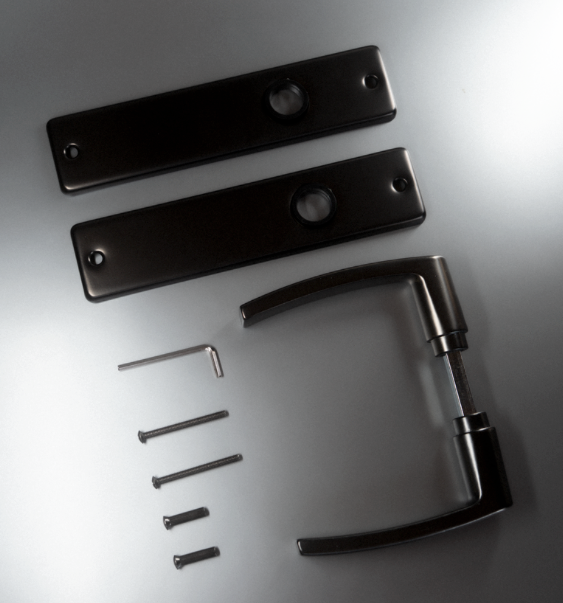 Deurkrukken Edge Kruk Blok Gun Metal Antraciet grijs – detail en afmetingen