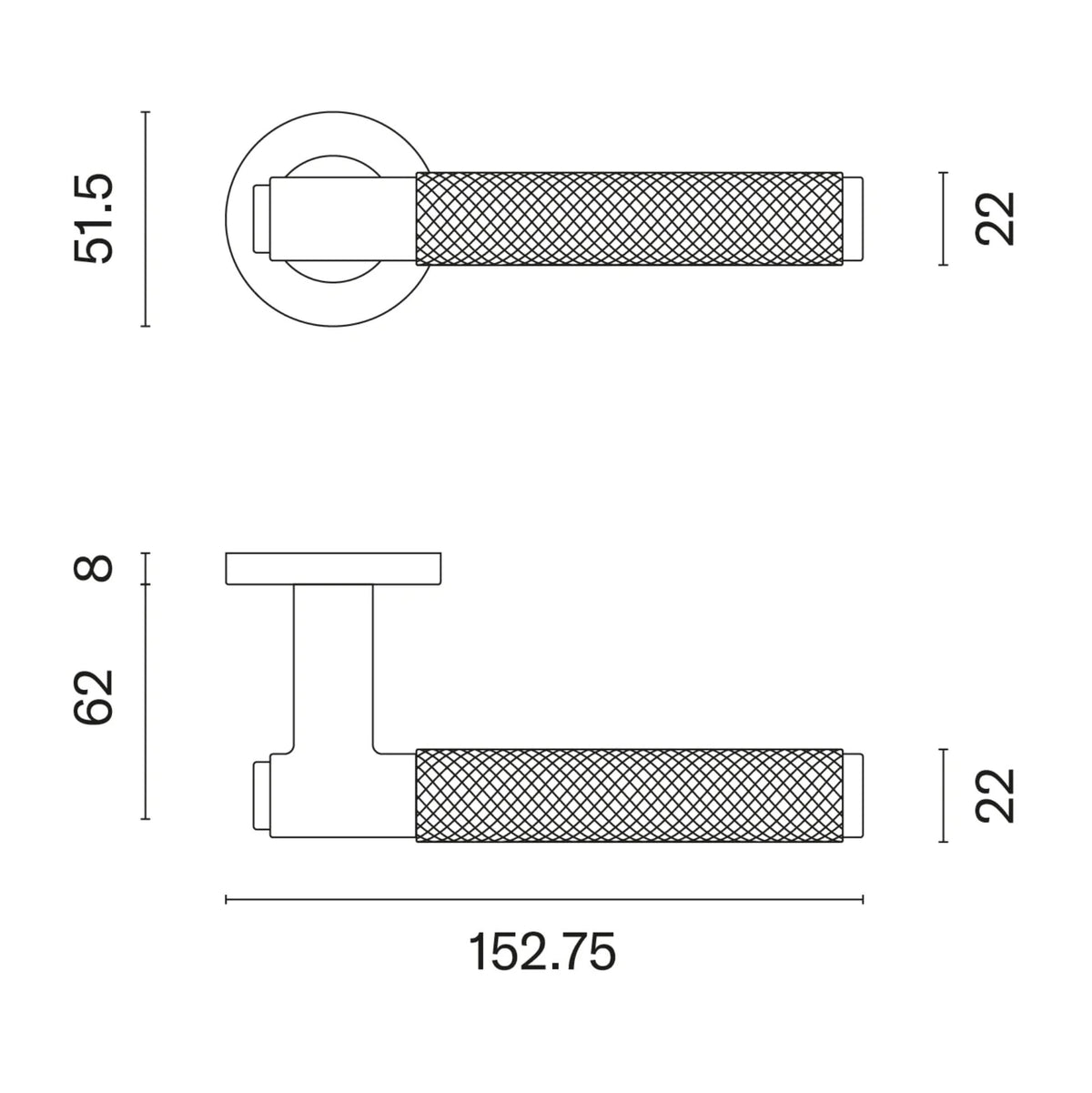 STERK koper PVD deurkruk OVAL 1741 Pro – detail handvat