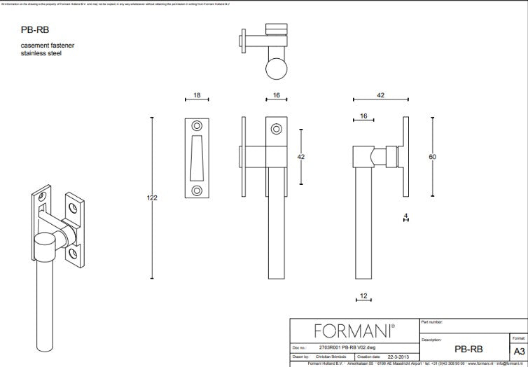 Formani ONE PB-RB raamboompje brons detail