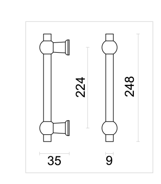 HDD Pro meubelgreep Petra 224 wit detailweergave
