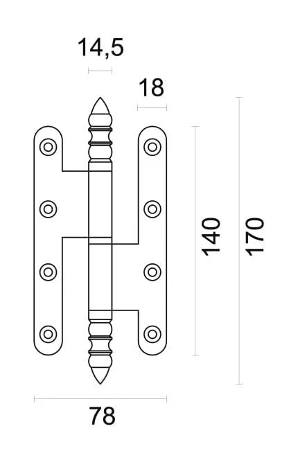 HDD Pro Vaaskop Paumelle 3.5X80X140 Roest Links – detail