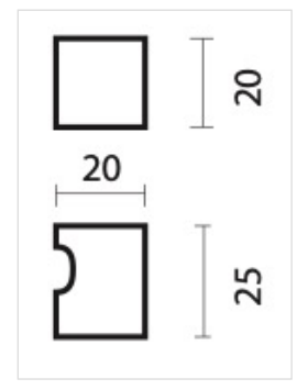 HDD Pro meubelknop Cubica Top 20mm Wit Structuur wit structuur detailweergave