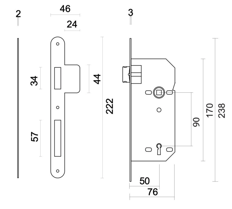 AGB klavierslot RVS SL90 – detail voorplaat