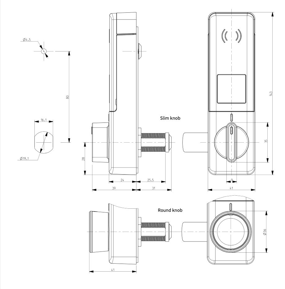 DOM Tapkey LoQ hevelslot digitaal lockerslot – detailfoto