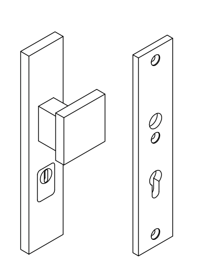 FORMANI BSQ1 voordeurbeslag zwart – detail knop