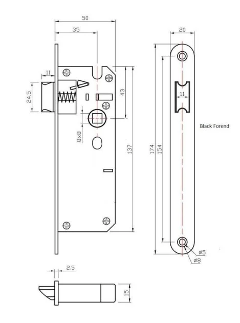 Griff Meister Smaldeurslot Brons – detailweergave