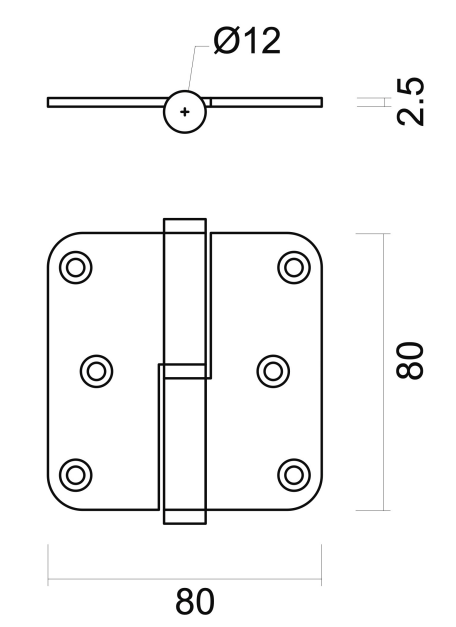 HDD | Paumelle | 80X80X2,5 | Mat Brons