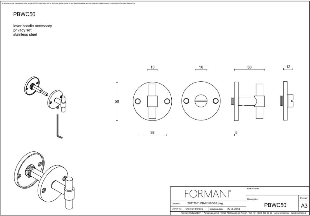 FORMANI toiletgarnituur One brons detail