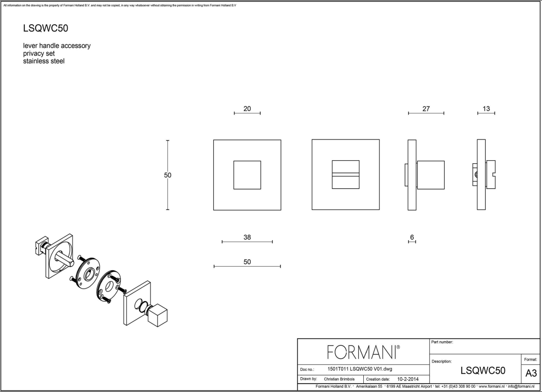 FORMANI toiletgarnituur brons BOBBY (Eric Kuster) detail