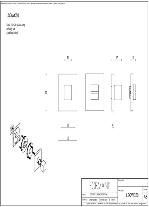 Formani toiletgarnituur wit – SQUARE LSQWC50 (detail)