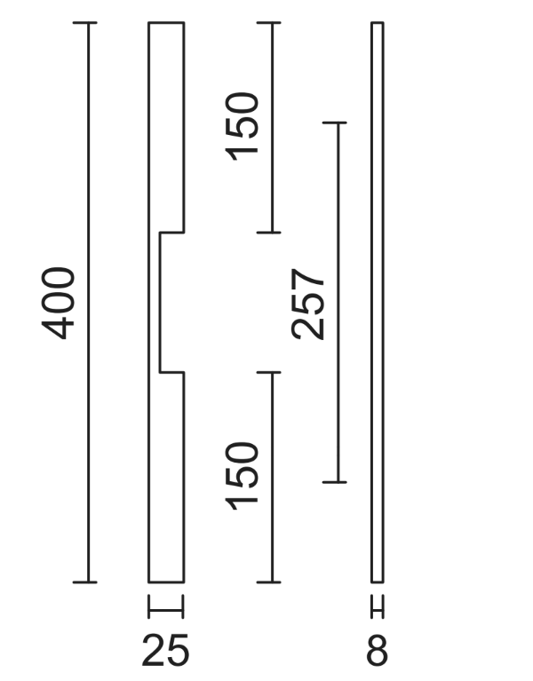 HDD Pro meubelgreep Square Long 400 mm mat brons – detail