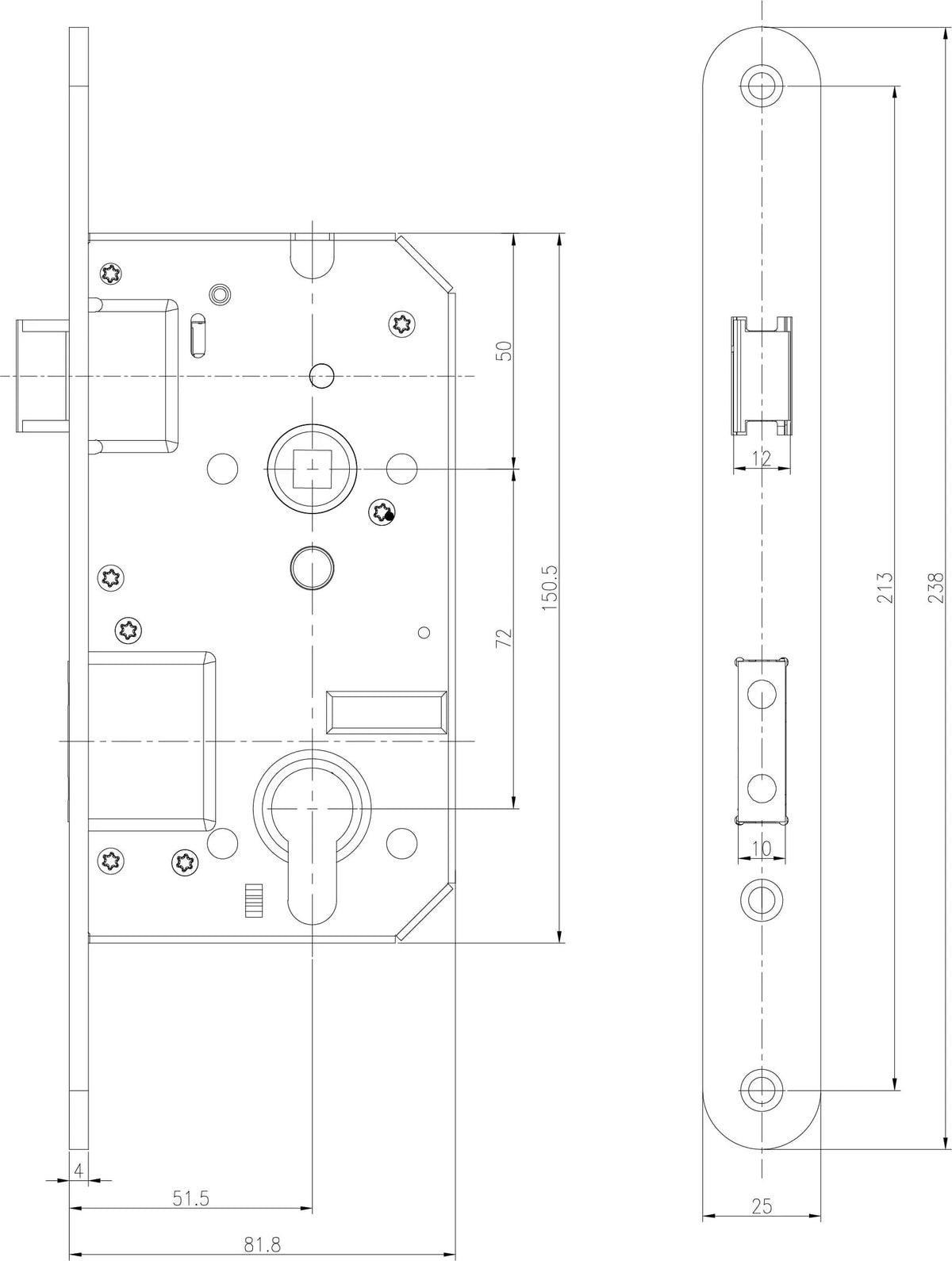 Dulimex veiligheidsinsteekslot PC72 RVS detail