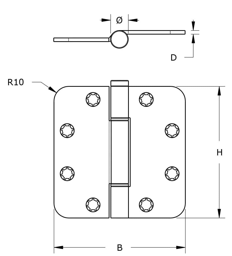 Dulimex glijlagerscharnier 89x89 mm staal verzinkt – productafbeelding