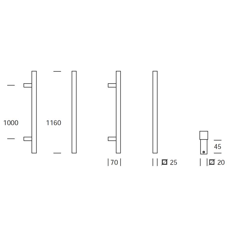 Hardbrass voordeurset Toronto 1160 RVS geborsteld briefplaat