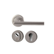 Hardbrass achterdeurset Sara SKG3 in PVD inox, vooraanzicht