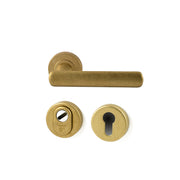 Hardbrass achterdeurset Shadow SKG3 messing getrommeld vooraanzicht