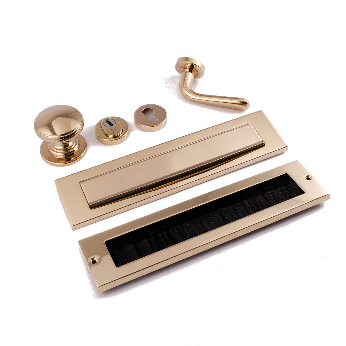 Hardbrass voordeurset rond messing detail 15