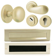 Hardbrass voordeurset Iris/Olympia PVD Champagne Goud detail