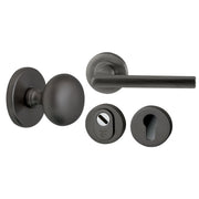Hardbrass voordeurset Iris/Sara PVD gun metal vooraanzicht