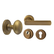 Hardbrass voordeurset Saturnus/Shadow mat brons vooraanzicht