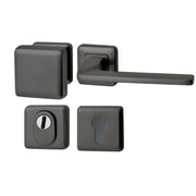 Hardbrass voordeurset Charley/Zenith PVD Gun Metal vooraanzicht