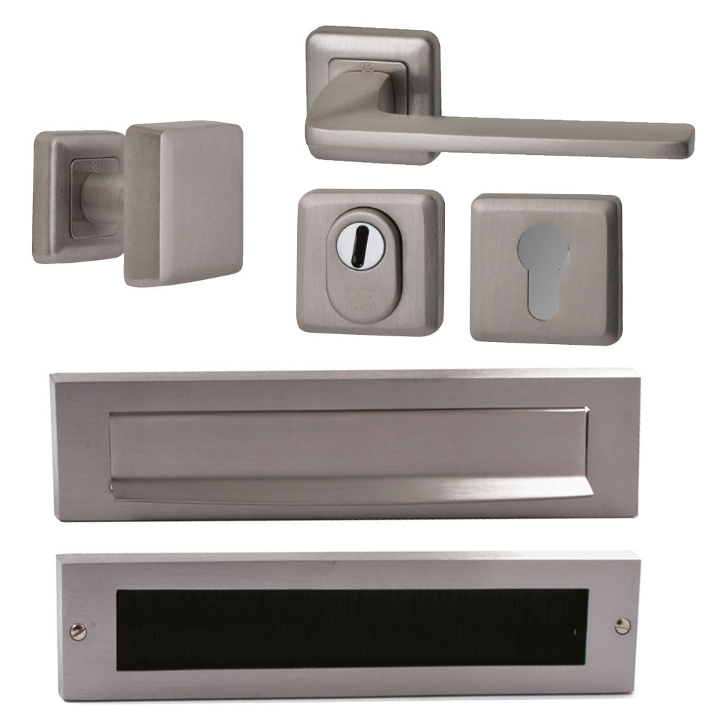 Hardbrass voordeurset Charley/Zenith PVD INOX detail