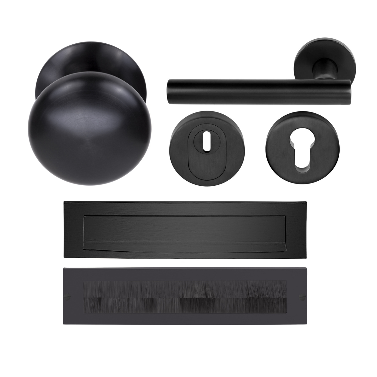 Formani Complete Voordeurset knop/kruk Zwart PVD LB7-19 SKG3 – detailweergave