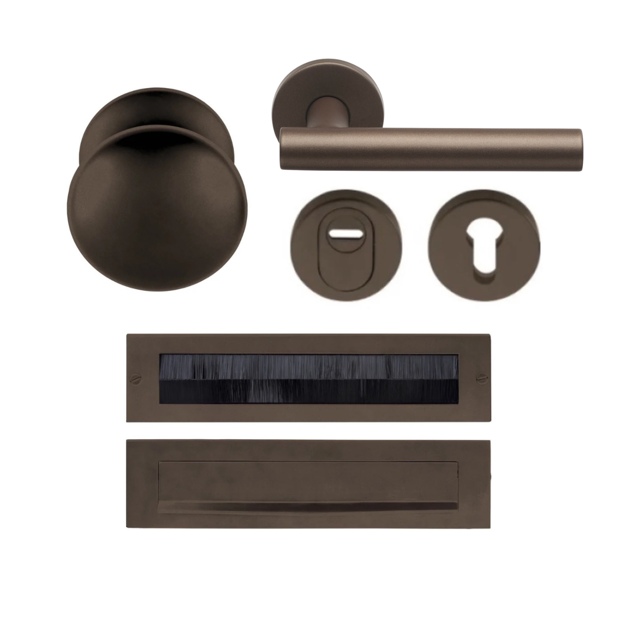 Formani Complete Voordeurset knop/kruk Brons SKG3 LB7-19 – vooraanzicht
