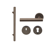 Formani voordeurset greep/kruk brons BASICS LB7-19 - vooraanzicht